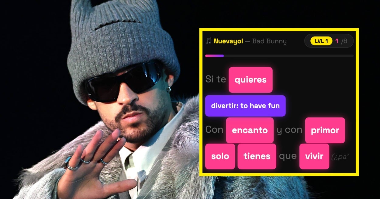 If You Love Bad Bunny, But You Don't Speak Very Much Spanish, This Game Will Help You Learn Vocab Using His Lyrics