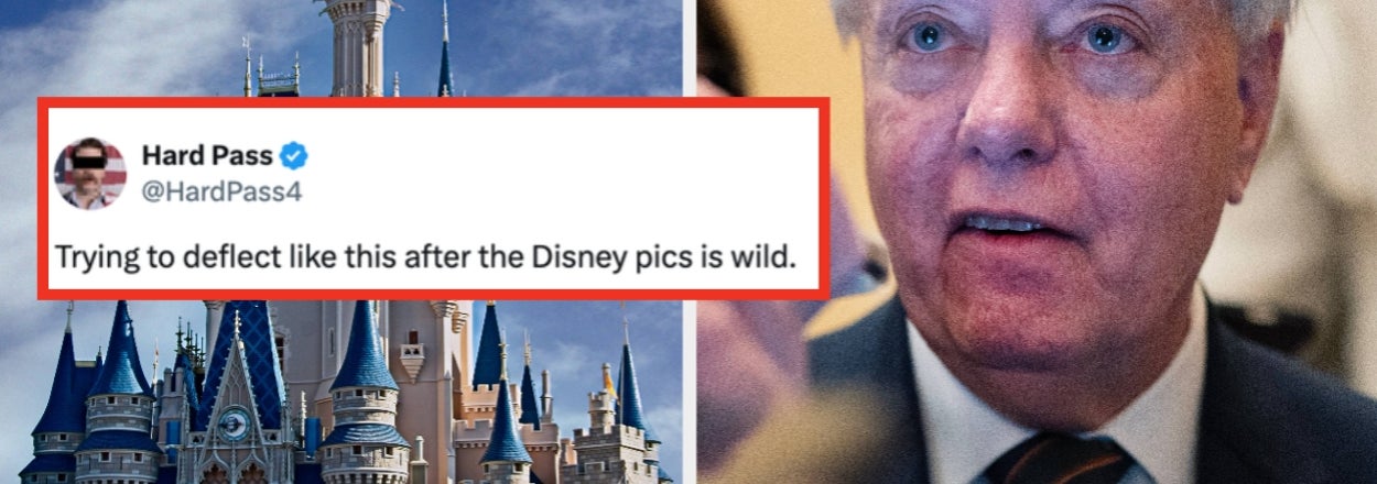 Lindsey Graham's Apparent Response To Those Embarrassing Disney Photos Is Going Viral For All Of The Wrong Reasons
