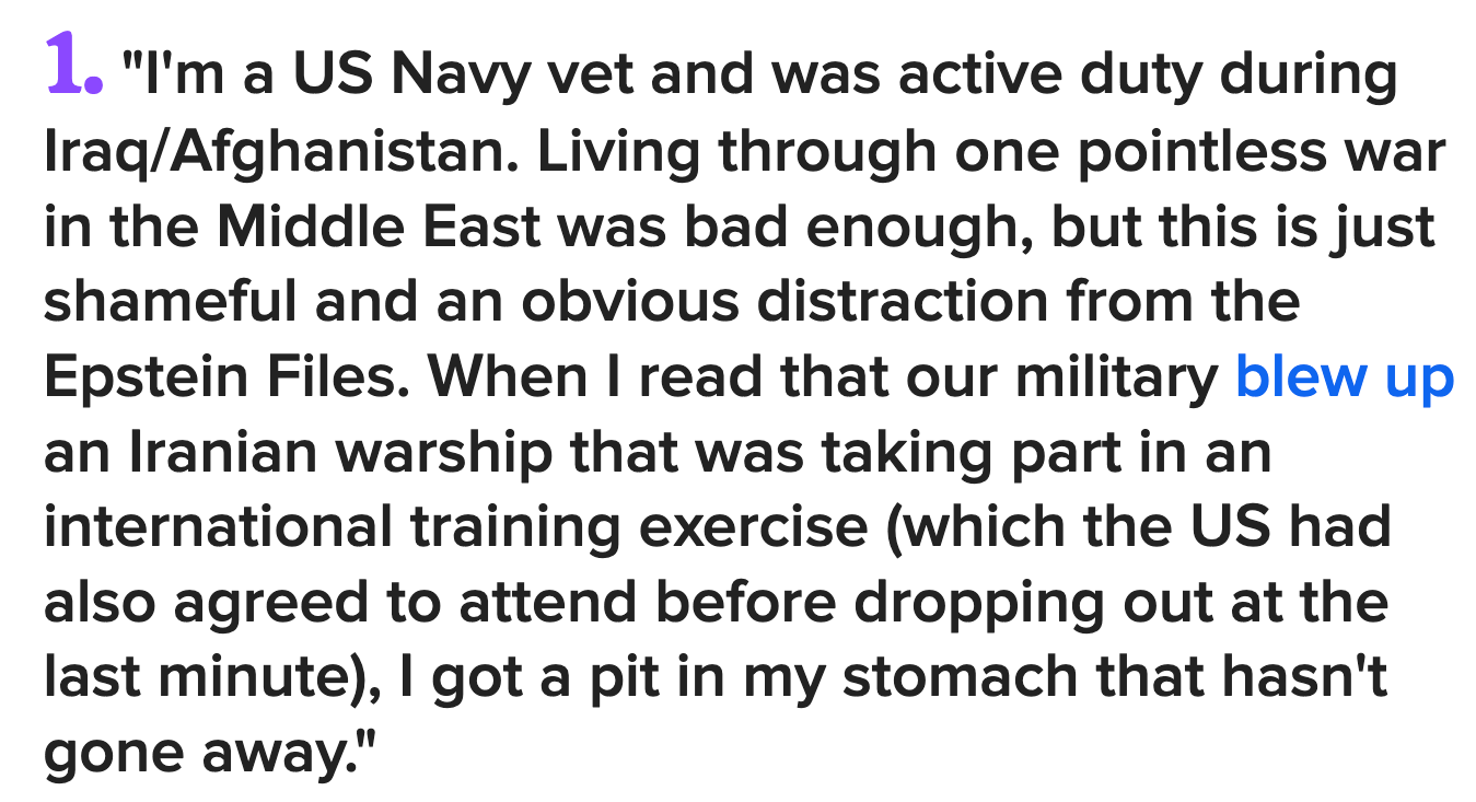 U.S. Navy vet expresses vexation  astir  subject   actions successful  Middle East, focusing connected  an incidental  with an Iranian warship, calling it a distraction