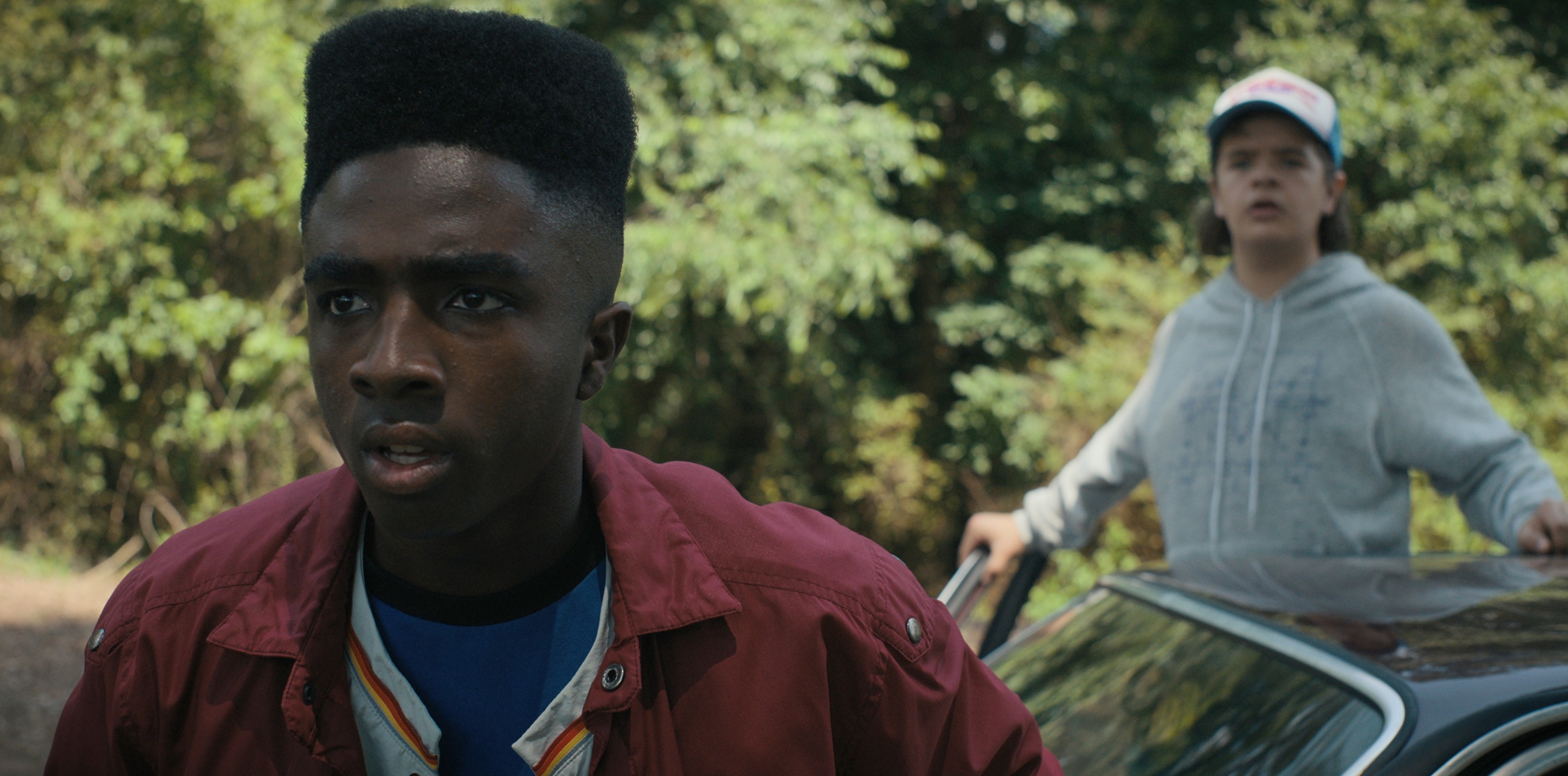 Caleb and Gaten in a "Stranger Things" scene