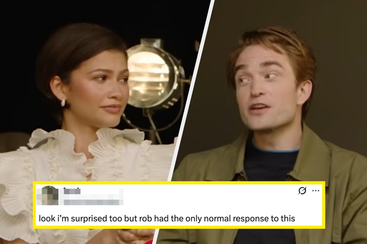 Two actors in conversation with a tweet about one actor's reaction displayed