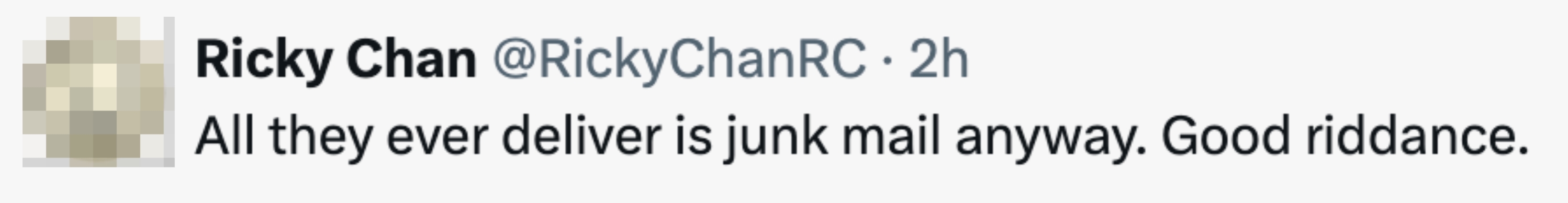  "All they ever   present  is junk message  anyway. Good riddance."