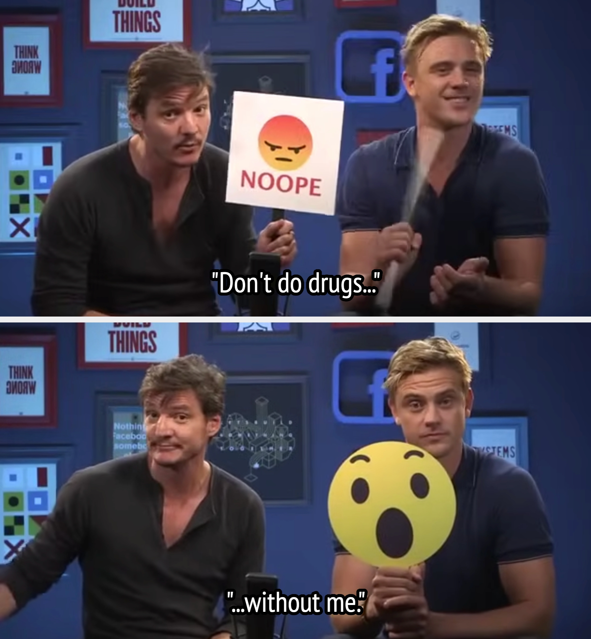  "Don't bash  drugs..." "Without me."