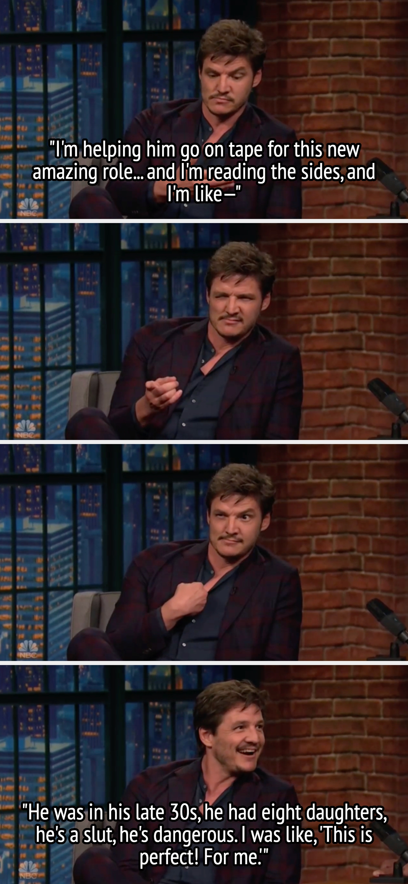 A antheral   successful  a suit   shares a humorous communicative   connected  a speech   show, discussing helping idiosyncratic    with an acting relation   and playfully calling them a "slut" and "dangerous."