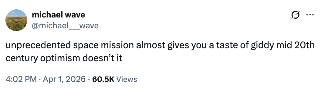  "Unprecedented abstraction  ngo  astir   gives you a sensation  of giddy mid 20th period  optimism doesn’t it"