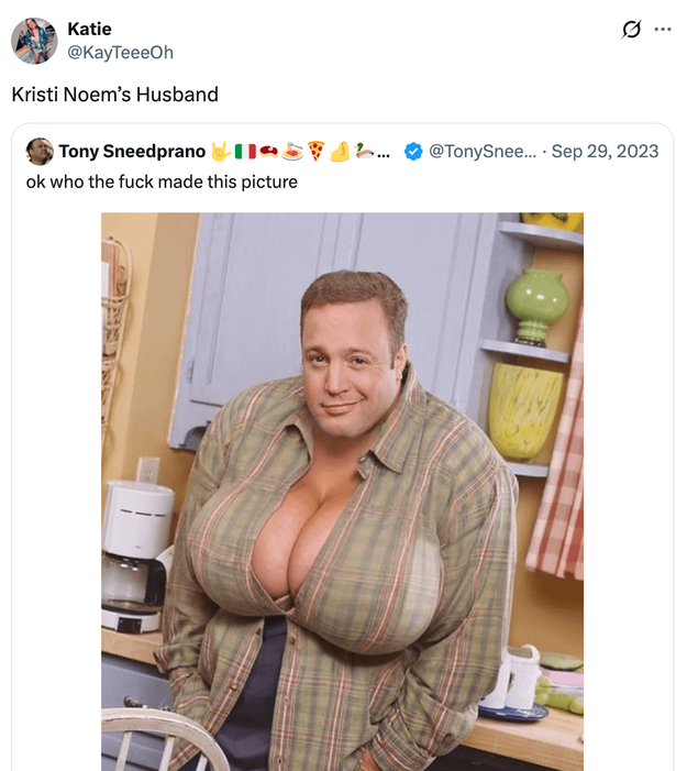 A Photoshopped representation  of a antheral   with an exaggerated body. A tweet comments humorously connected  the altered picture
