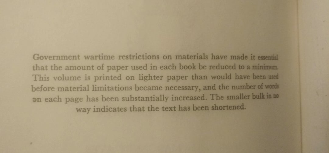 Text discussing wartime insubstantial  restrictions, explaining the usage  of lighter insubstantial  and accrued  words per leafage   without reducing the archetypal   substance   content