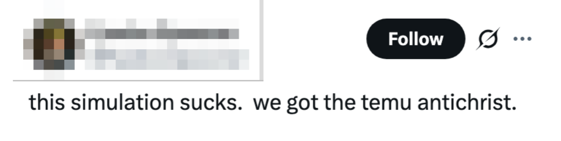 Tekst fra et innlegg på sosiale medier: 