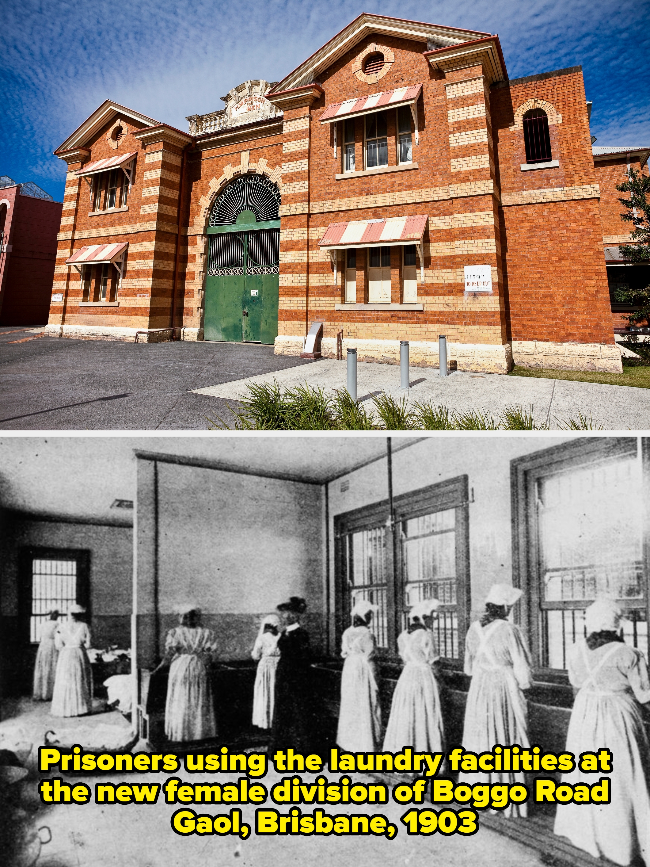Historic ceramic gathering with arched entrance, striped awnings, and a tiny motion adjacent the door