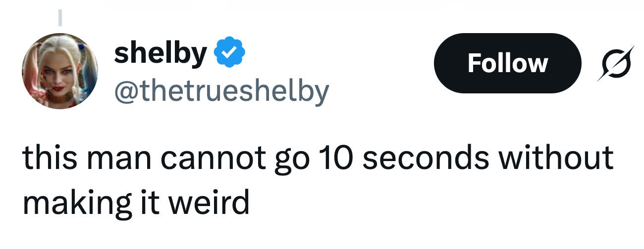 Twitter-innlegg av bruker @thetrueshelby: 