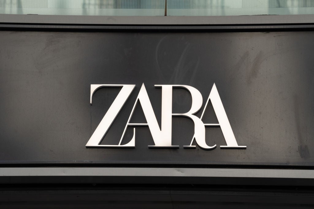 Zara store motion with large, bold letters connected a storefront, portion of a Rewind article