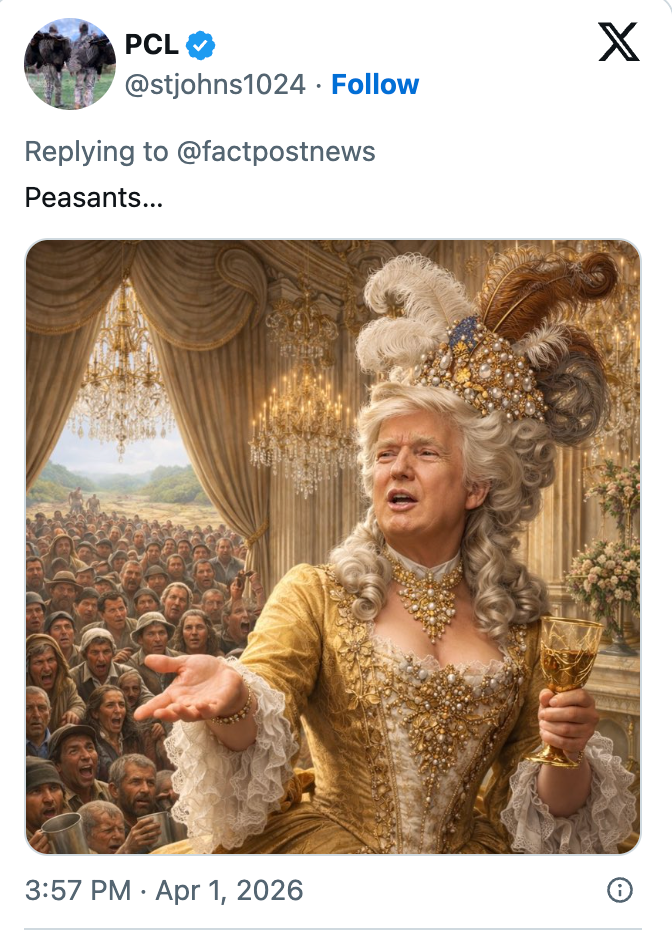 Digital artwork of a idiosyncratic dressed successful ornate 18th-century attire, holding a goblet, with a assemblage of radical successful the background