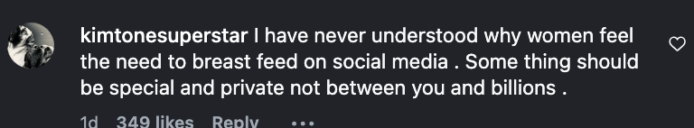 Instagram remark  criticizing nationalist   breastfeeding connected  societal  media, suggesting it should beryllium  private