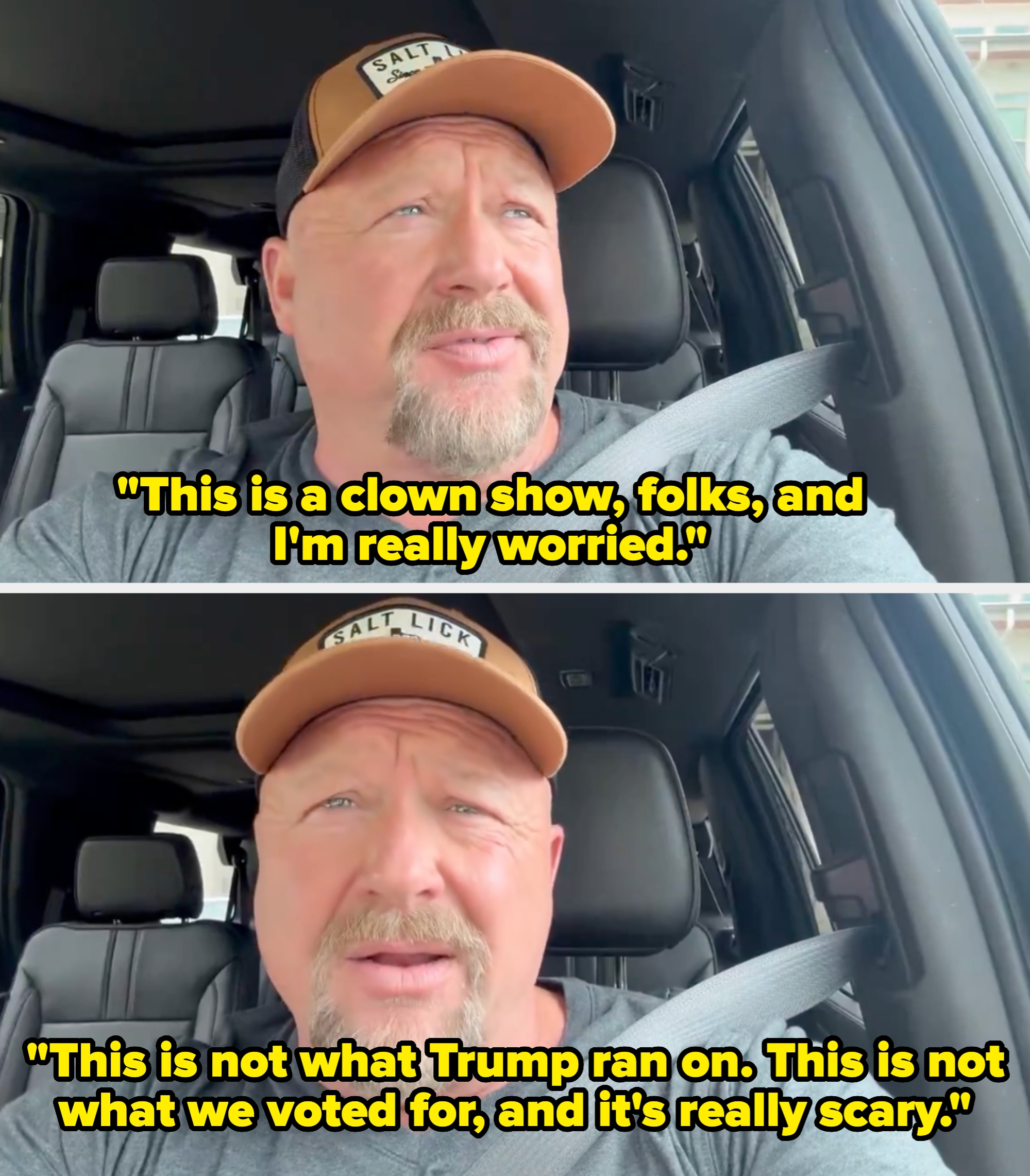 Person wearing a headdress  seated successful  a car, looking retired  the window