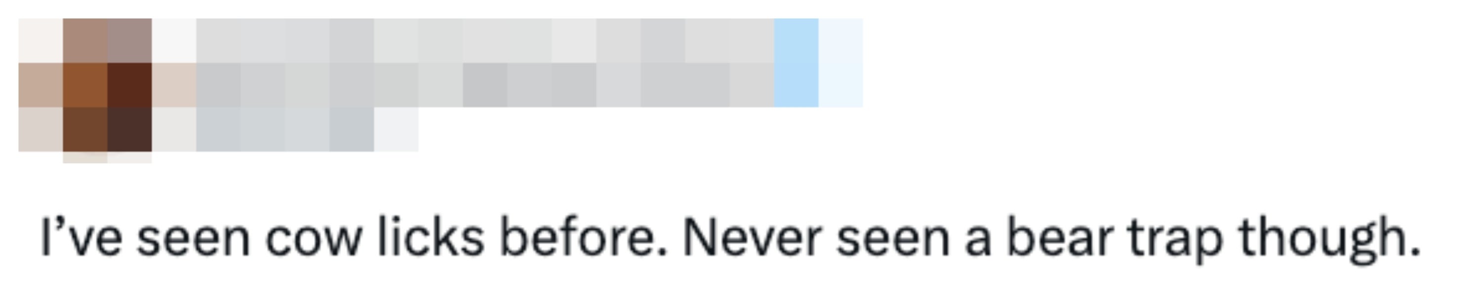 Tweet av Gainfully Employed Robot: "Jeg har sett ku slikker før. Aldri sett en bjørnefelle."