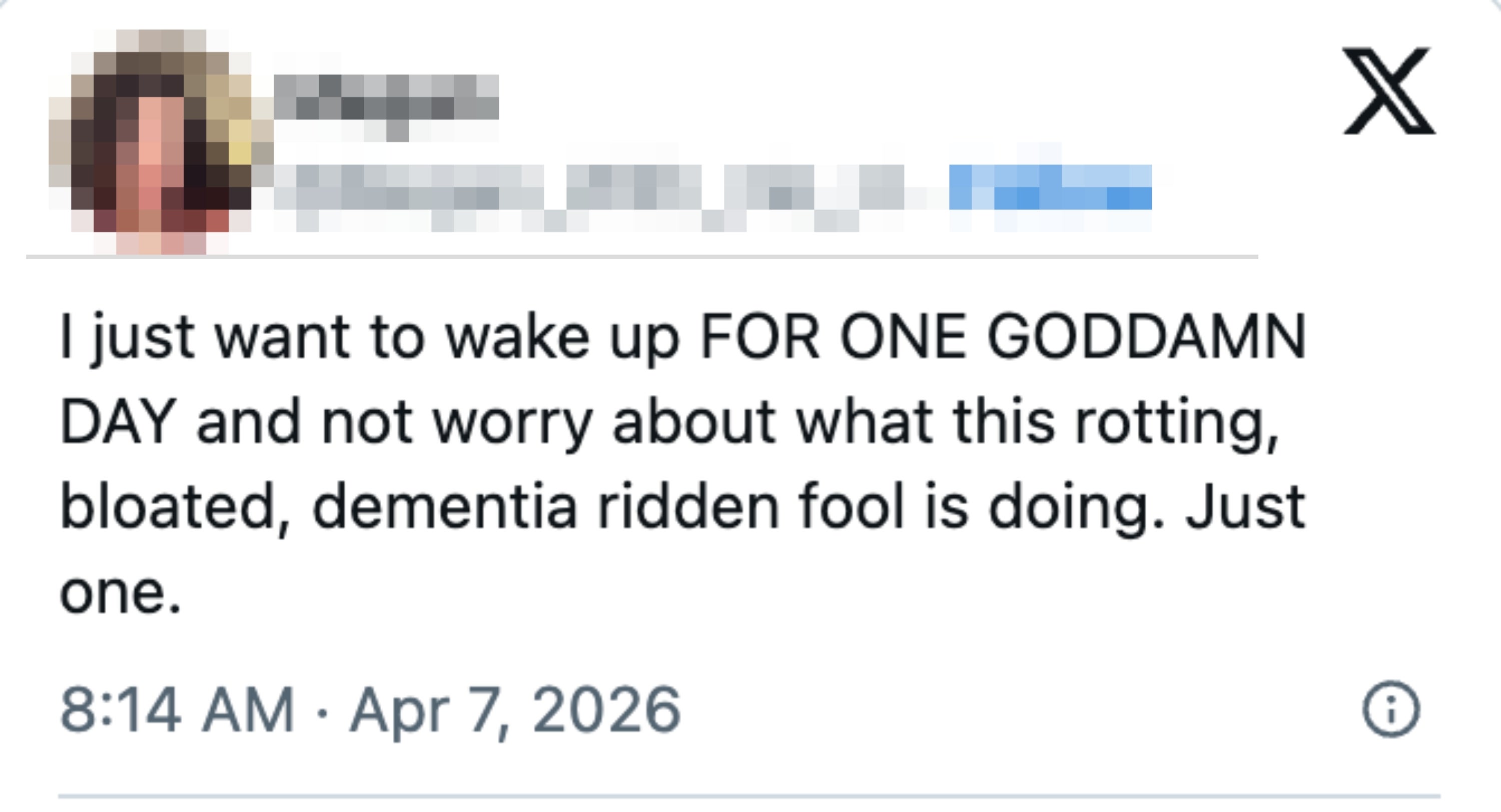 Tweet fra brukeren Megan som uttrykker frustrasjon over en 