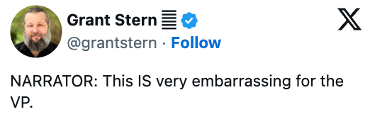 This IS precise embarrassing for the VP."