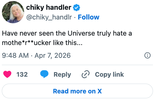 Social media station from chiky handler expressing beardown disapproval of someone