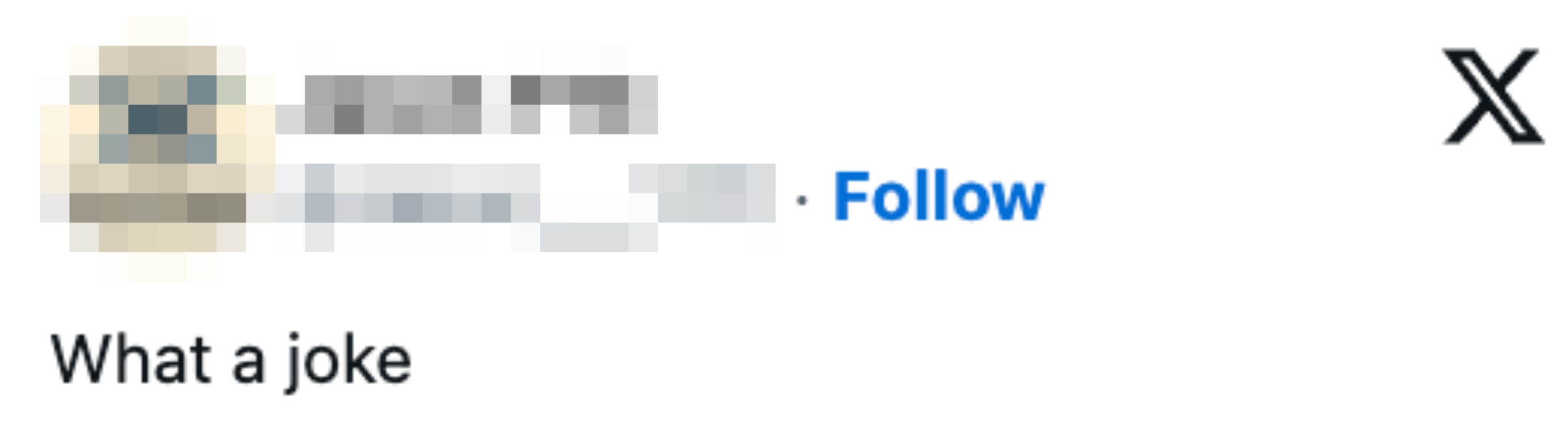 The representation shows a societal media station saying, "What a joke."