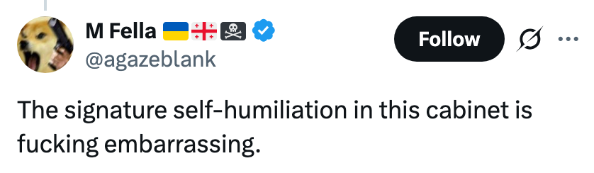 "The signature self-humiliation successful this furniture is embarrassing."