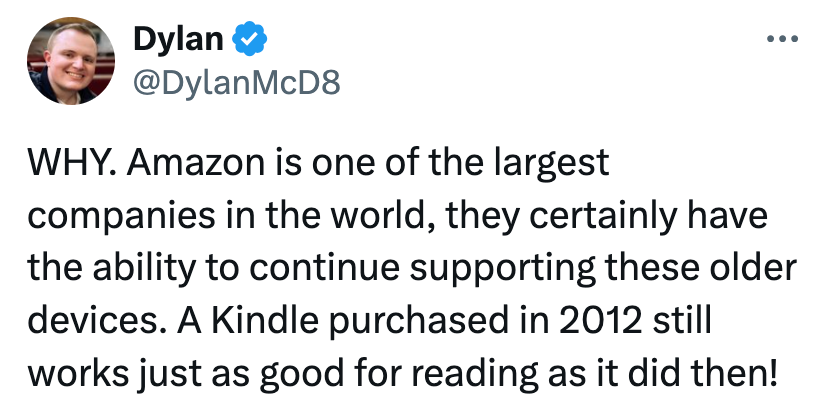 Amazon Is No Longer Supporting Old Kindles