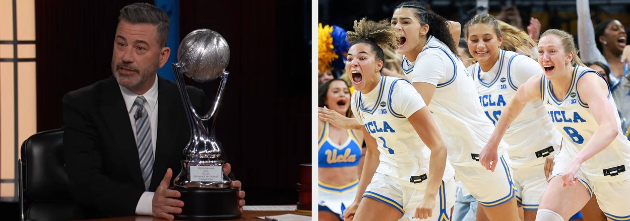 Jimmy Kimmel Told The UCLA Women's Basketball Championship Team To Give Trump This 1 Thing, And You Have To See The Moment For Yourself