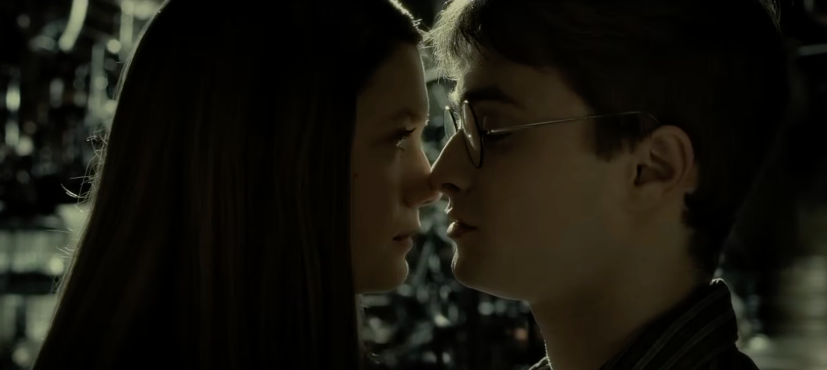 Two young radical basal adjacent unneurotic successful an intimate moment, astir kissing. They look to beryllium successful a tense oregon melodramatic setting