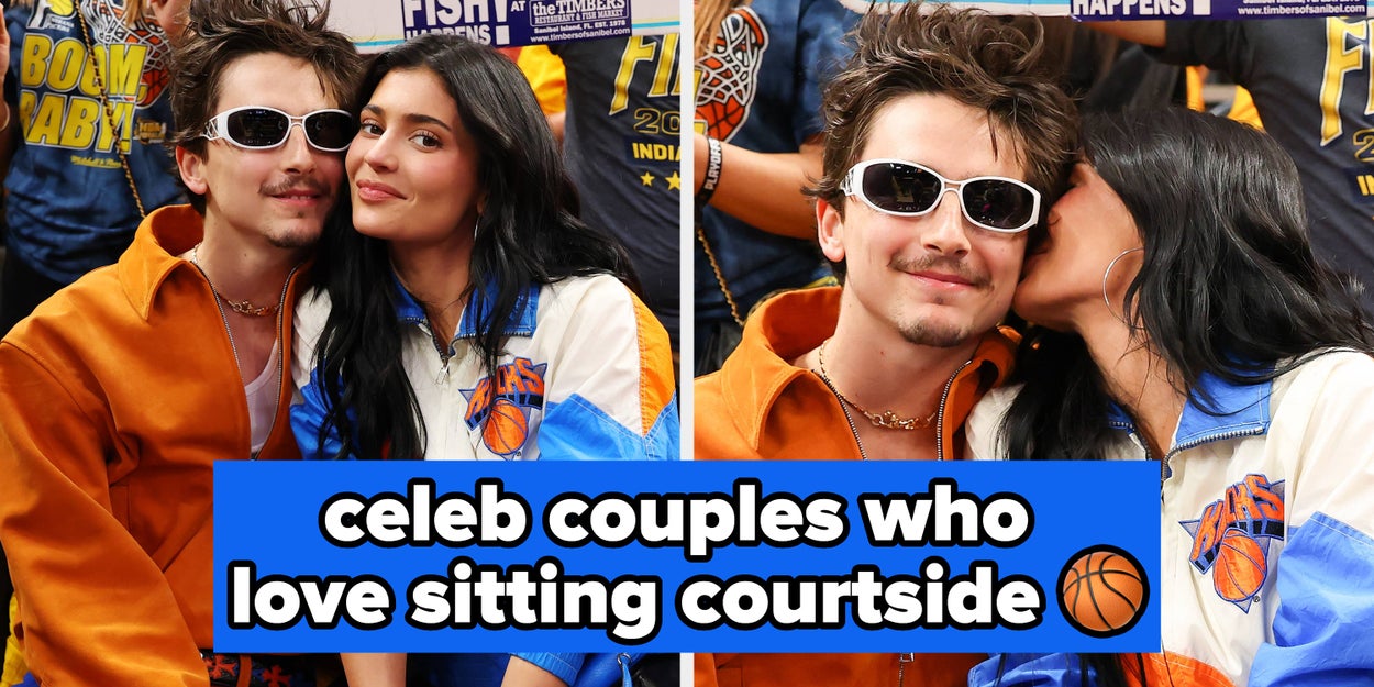 Celebrity Couples Sitting Courtside