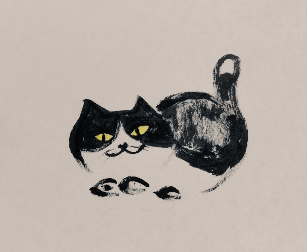 猫のイラスト / 十筆斎さん（@jissunboshi96）のXより