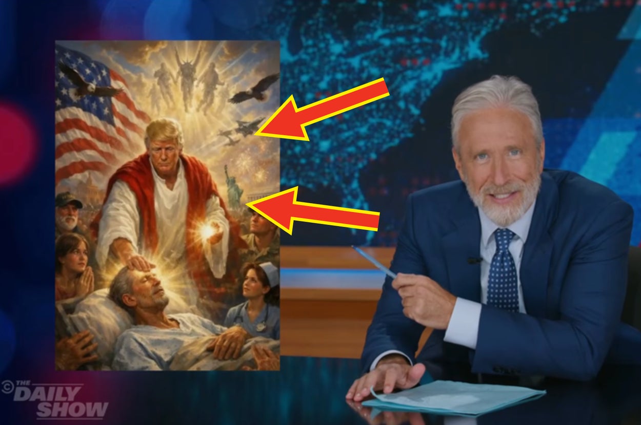 Jon Stewart Just Spotted This 1 Detail In Trump's Jesus Pic, And Now We Can't Unsee It
