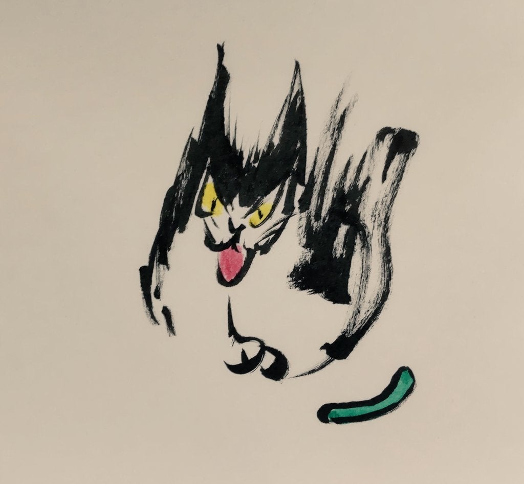 そんなに伸びないが…」サラリーマンが描いたネコのイラストに称賛の声