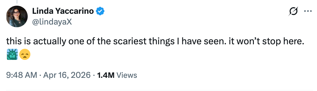  "this is really  1  of the scariest things I person  seen. it won’t halt  here." Includes an emoji of a disquieted  look   and a robot