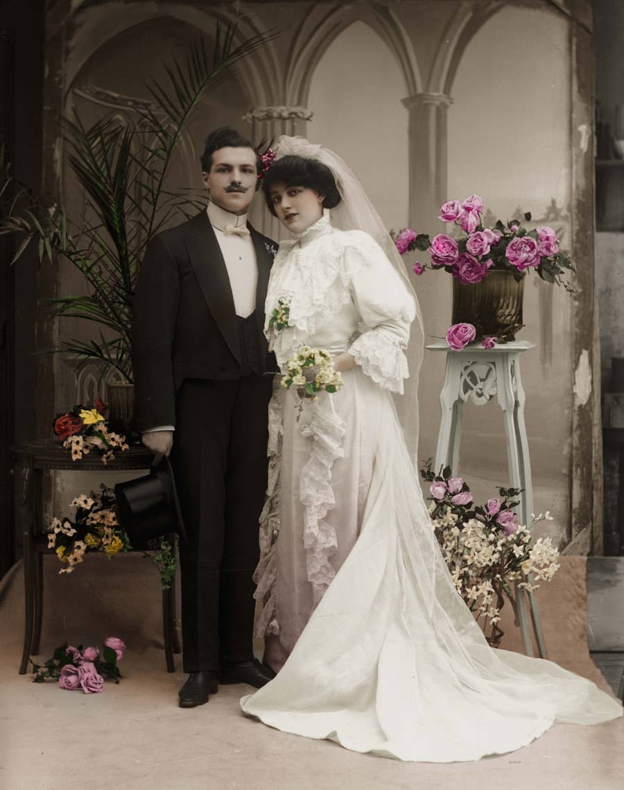 slim fit dress slacks 1940s Vintage Ivory Wedding Dress with Long Train