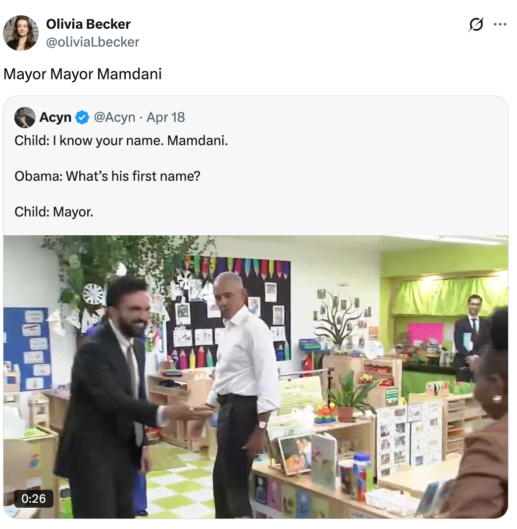 Adults and children laughing and interacting successful  a colorful classroom; tweet humorously highlights a child's witty speech   with Obama