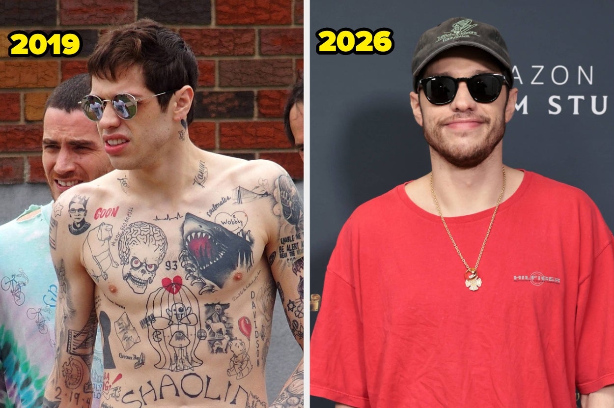Pete Davidson Showed Off His Almost-Bare Arms After Spending Six Years Removing Hundreds Of Tattoos And People Are... Disoriented