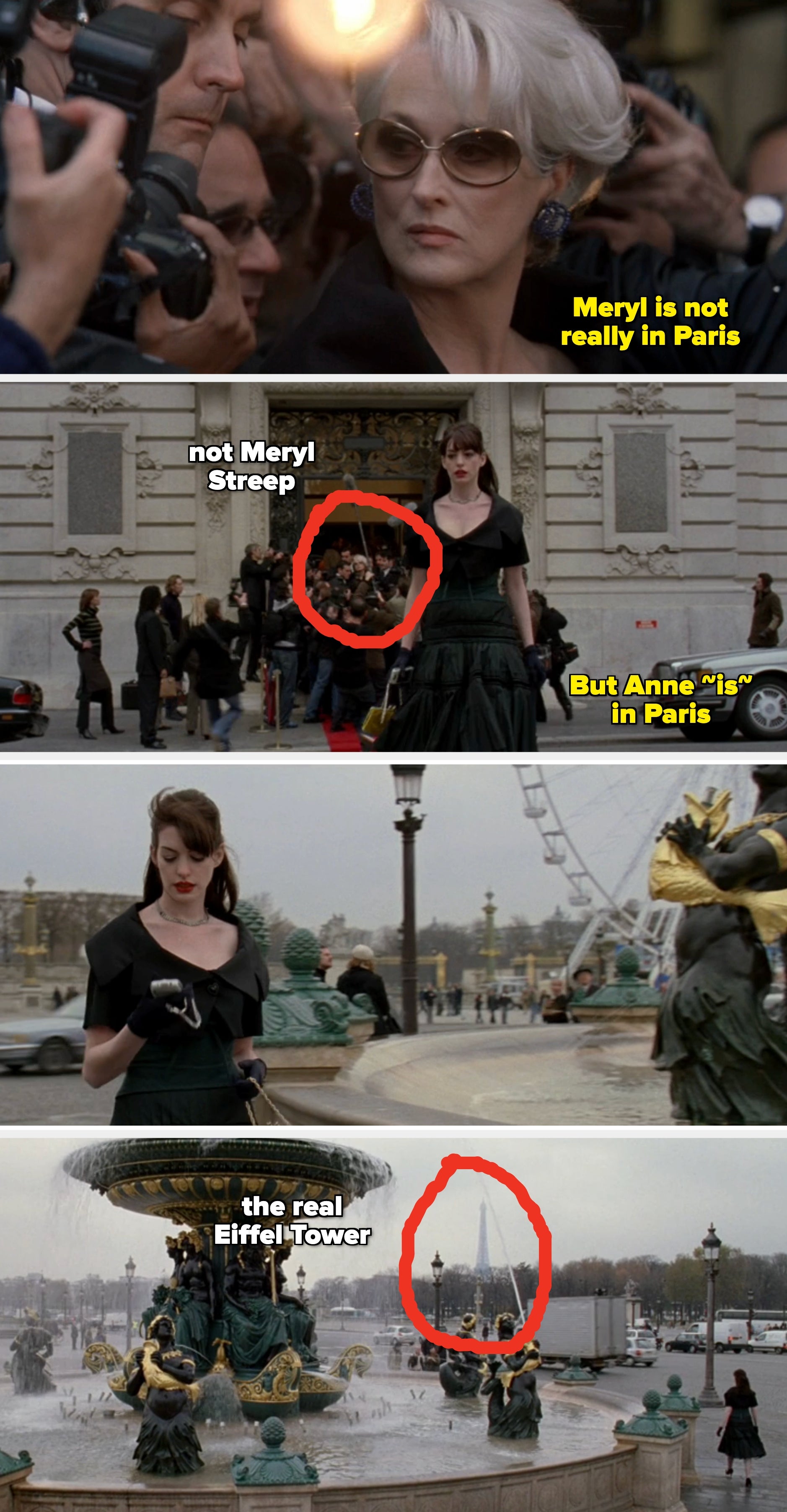 A pistillate   with short, achromatic  hairsbreadth  and sunglasses is surrounded by photographers. She wears a chic, achromatic  overgarment  with ample  earrings, appearing indifferent