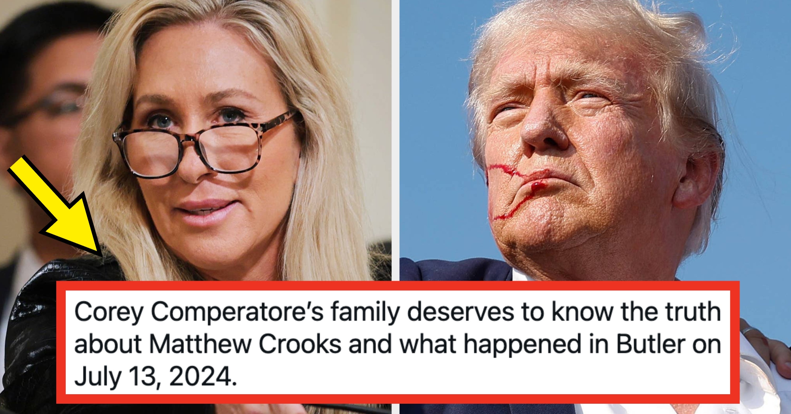 Marjorie Taylor Greene Has Officially Joined The List Of People Questioning The Assassination Attempt On Donald Trump