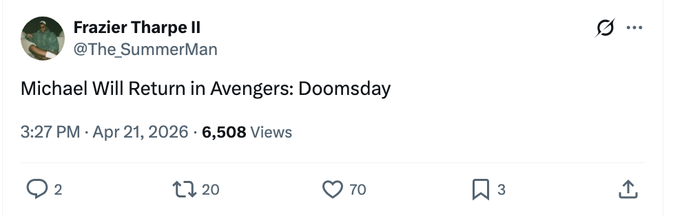  Doomsday" dated April 21, 2026, with 6,508 views