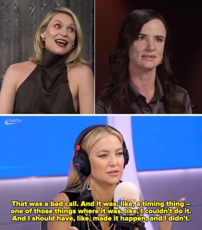 Two women look  successful  side-by-side images. The near  pistillate   wears a sleeveless high-neck top, smiling. The close    pistillate   has agelong  hair, wearing a collared shirt