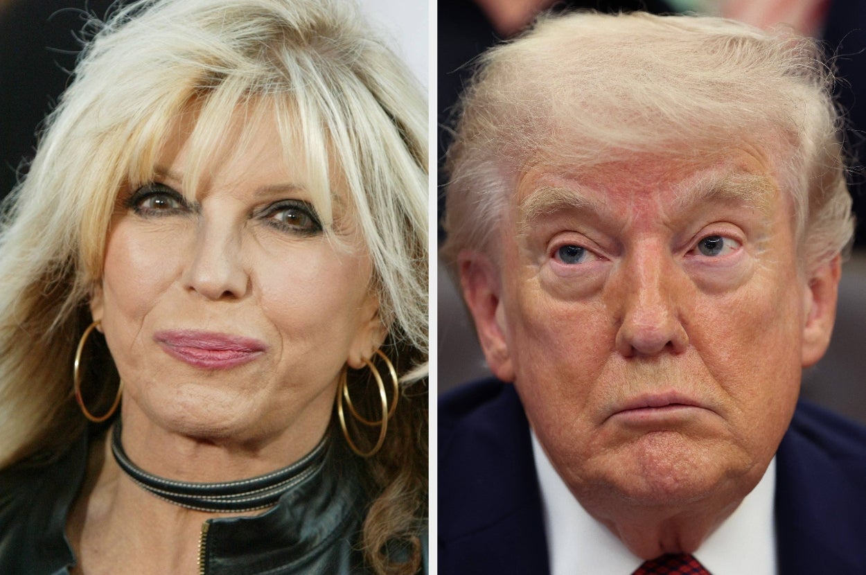 Two individuals side by side; a woman with long hair and hoop earrings, and a man with short hair, both wearing formal attire