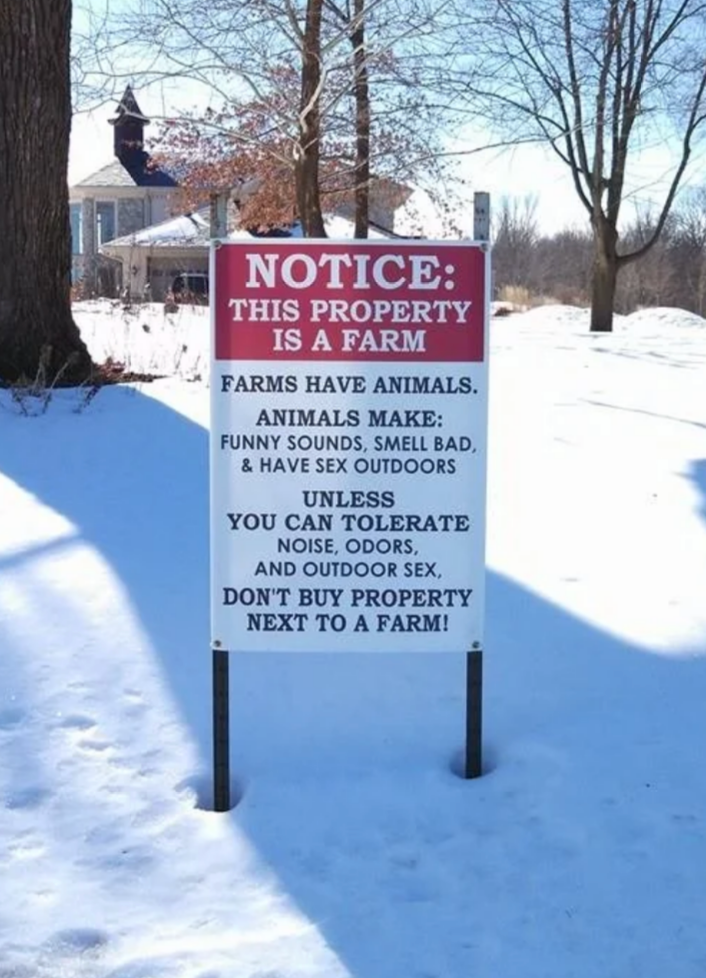 Sign successful  snowy tract  informing  imaginable   buyers astir  workplace  beingness  noises and smells