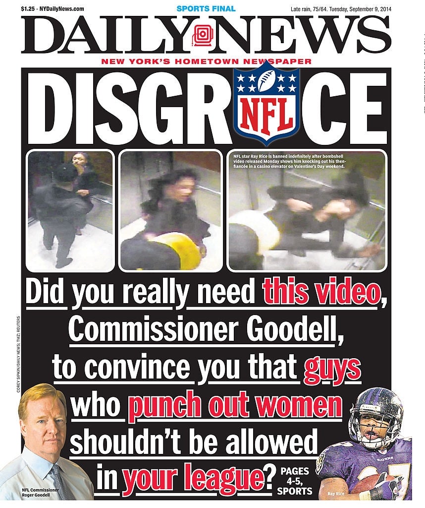 Daily News beforehand   leafage   showing NFL commissioner Roger Goodell and a shot   subordinate    regarding a home  unit   incidental  involving an athlete