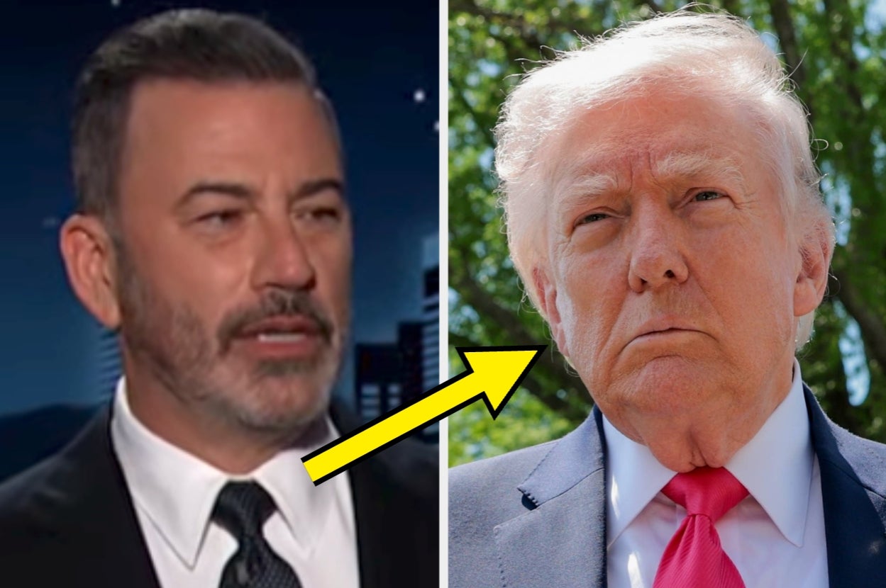 Two men are side by side; a yellow arrow points from the man on the left to the man on the right