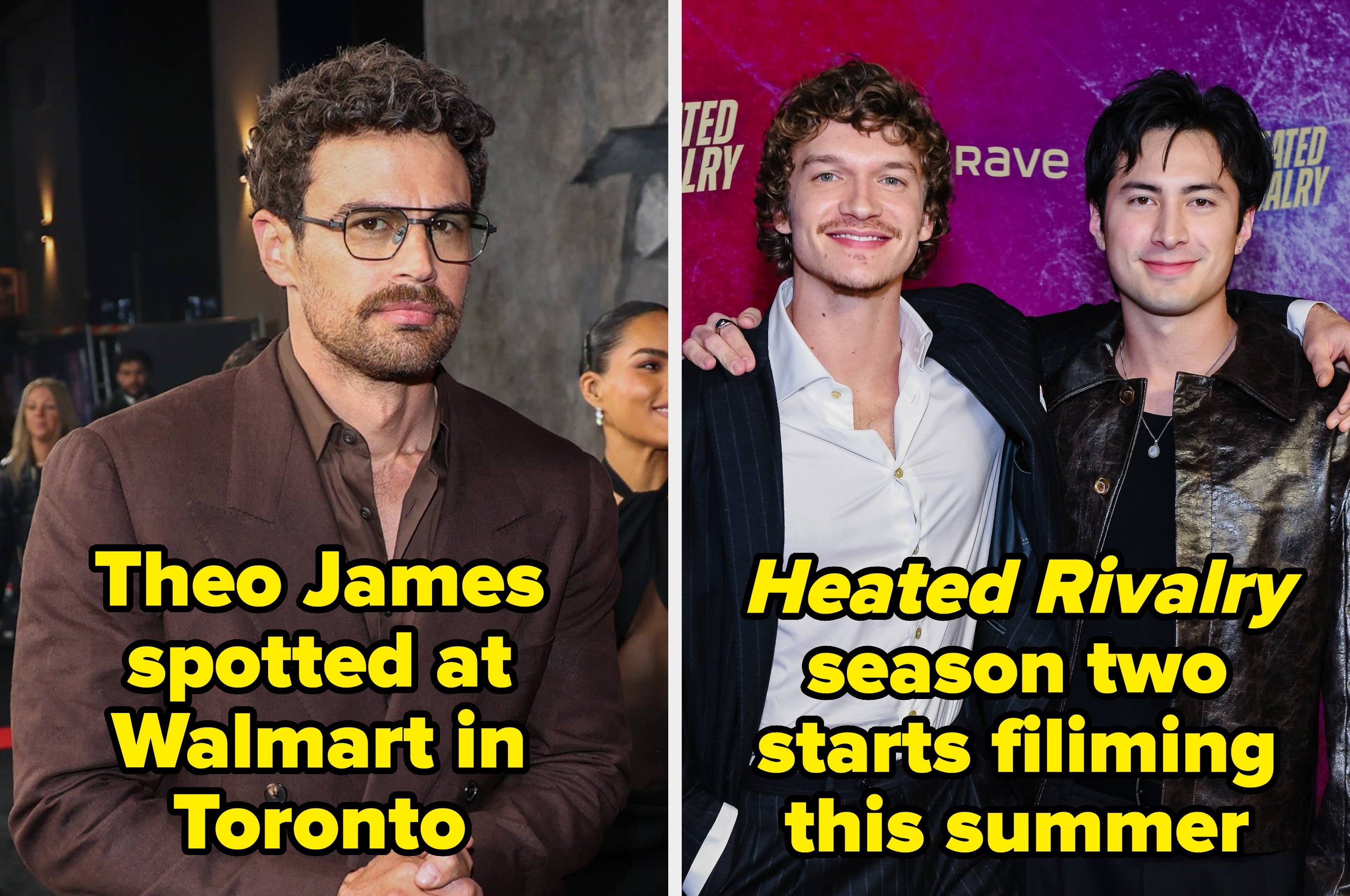 Theo James in a suit at Toronto event; "Heated Rivalry" stars at an event, announce season two filming this summer