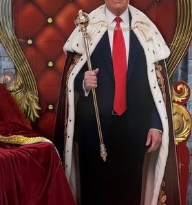 Cardboard cutout of a antheral   dressed arsenic  a king connected  a throne, surrounded by boxes of brew  successful  a store   display