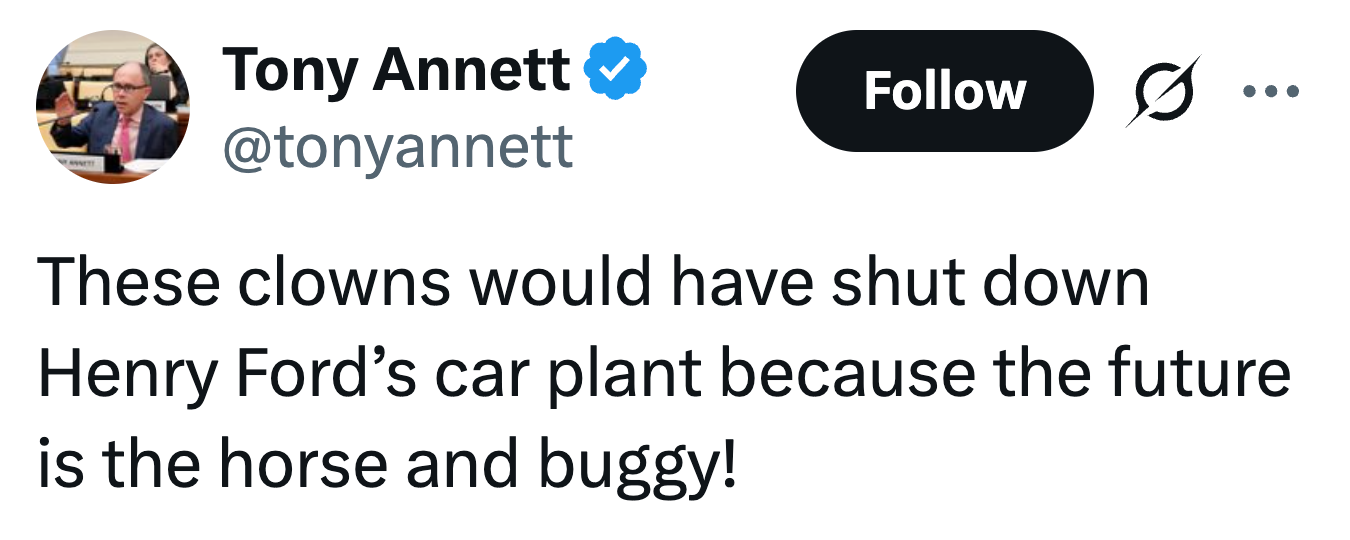 Tweet av Tony Annett: 