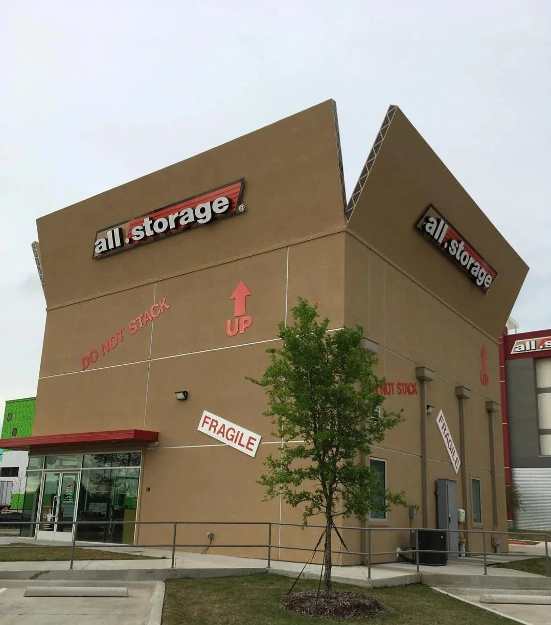  "All Storage," "Fragile," "Do Not Stack," and arrows pointing up