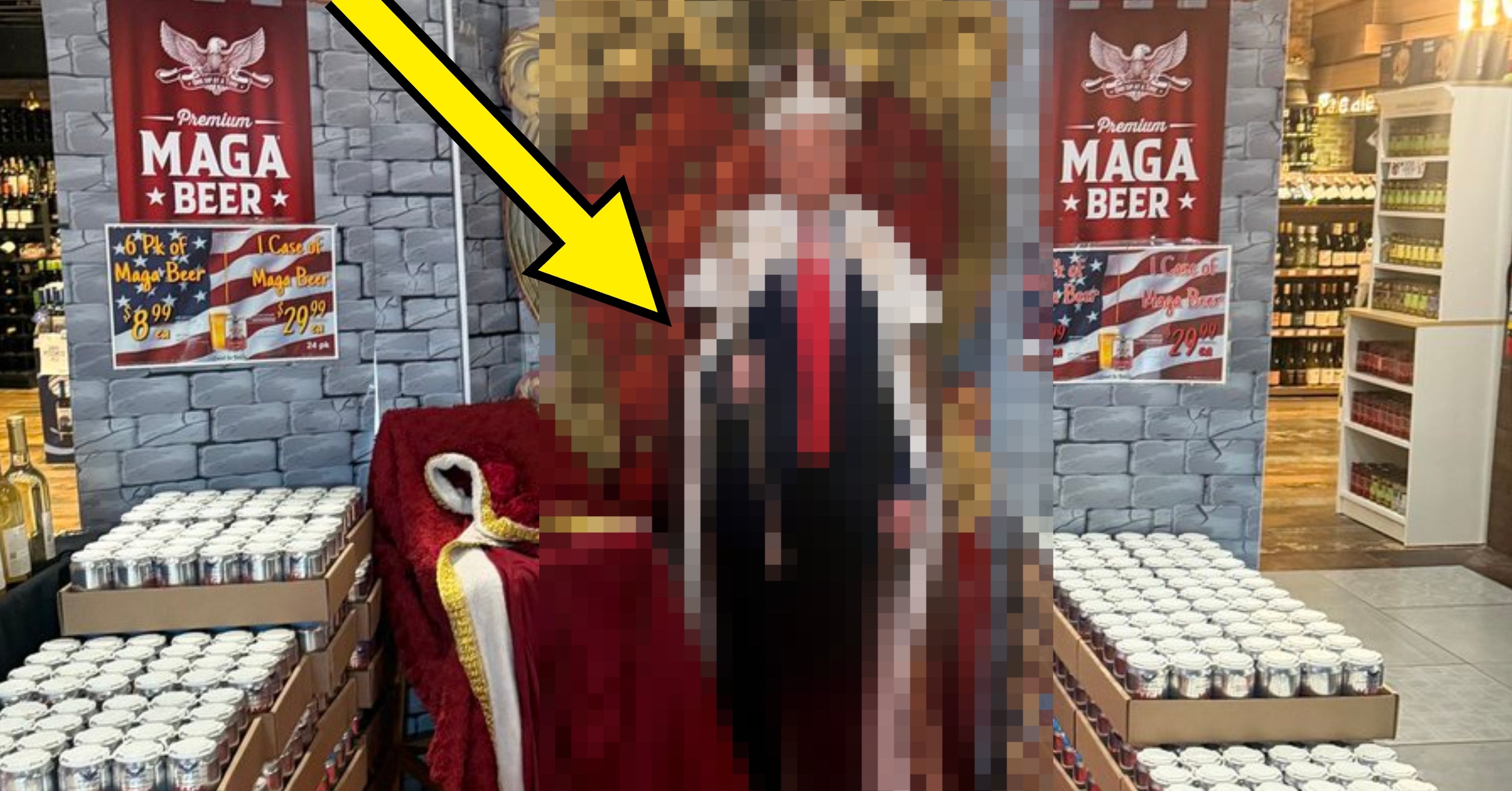 "Yeah, It's Totally Not A Cult Or Anything Lololol": I'm Kinda Cackling At This Cardboard Cutout Of Donald Trump Dressed As A King At A Florida Grocery Store, Because You Really Can't Make This Sh*t Up