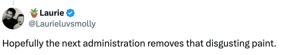  "Hopefully the adjacent  medication  removes that disgusting paint."