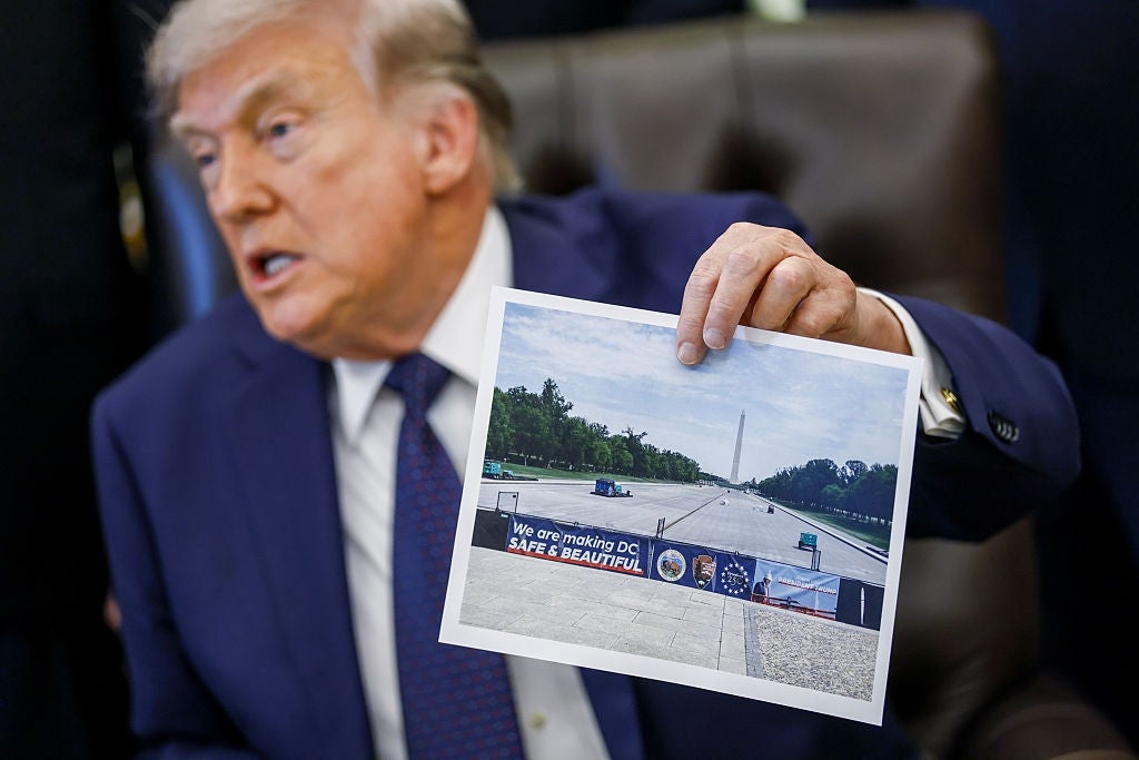  "We are making DC harmless  &amp;amp; beautiful," featuring the Washington Monument